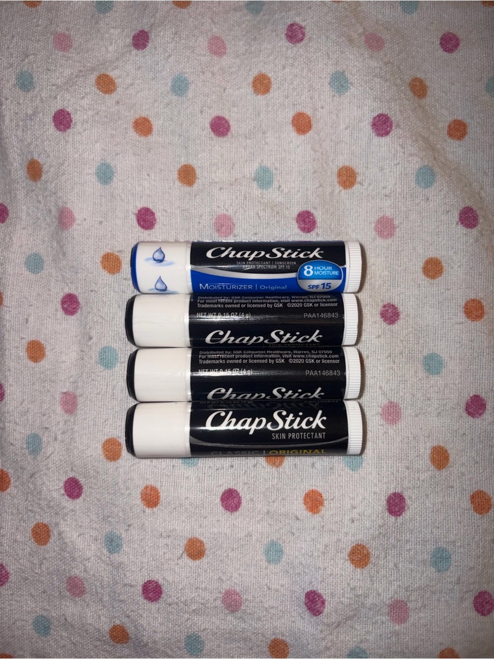 ChapStick Lip Balm Lot of 4 Classic Original + SPF 15 Moisturizer Sealed
